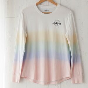 Hollister Women’s Pastel Rainbow Ombre Long Sleeve Shirt